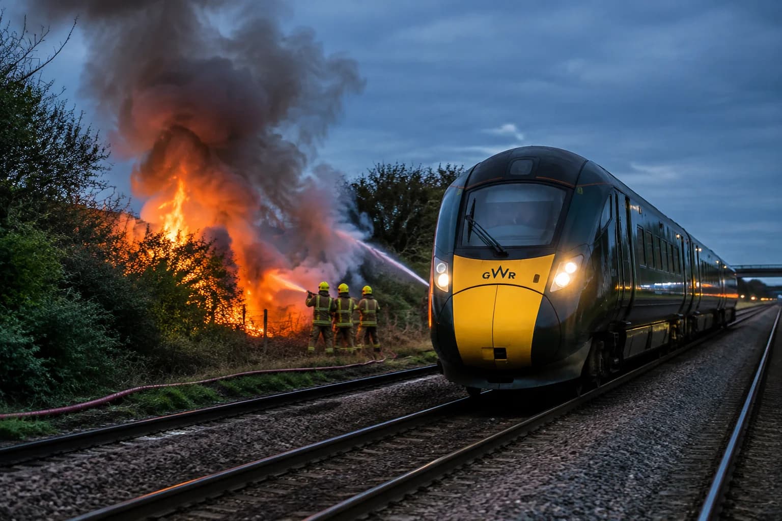 Daily Agent photo for: Thatcham fire reopens railway after Reading–Newbury cancellations